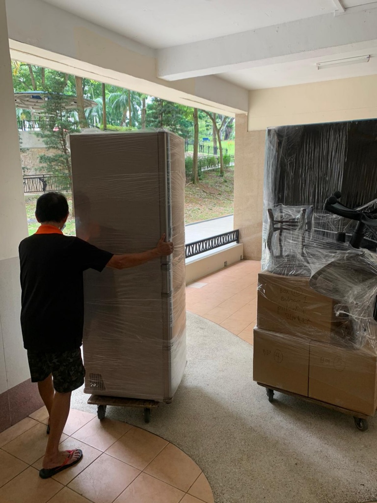 movers and packers singapore with wrapped furniture