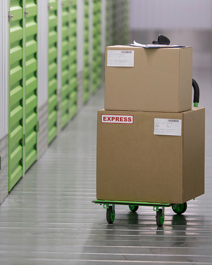 logistics packages arranged in warehouse